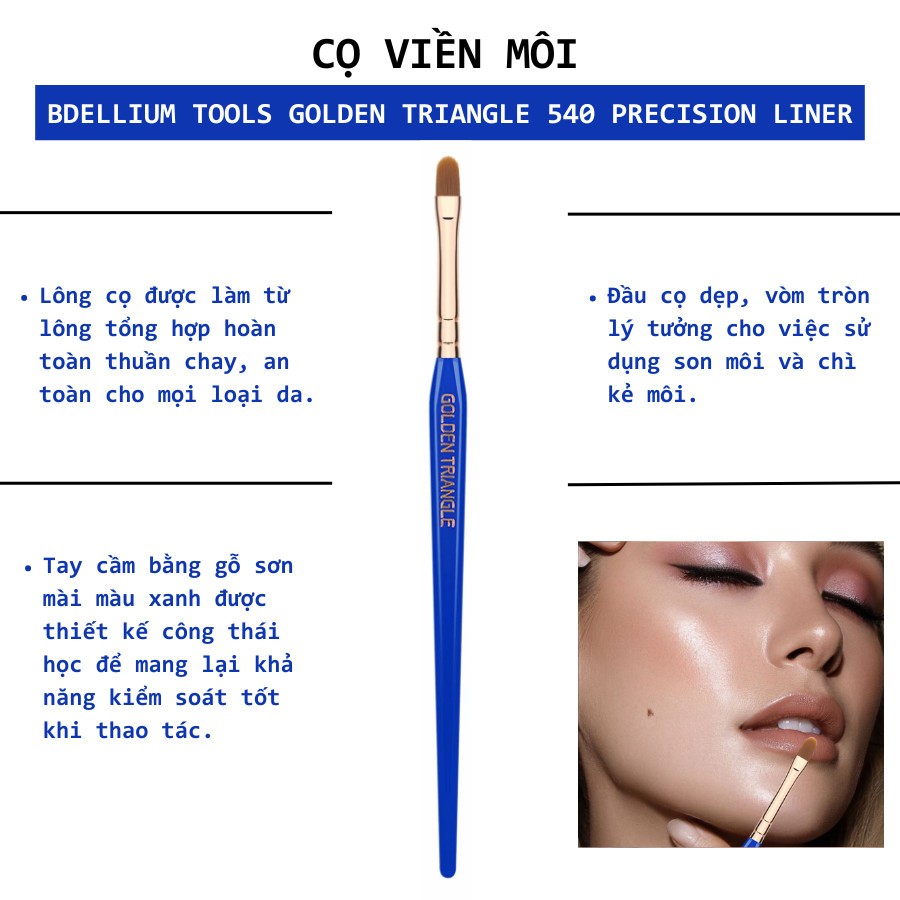 Cọ trang điểm viền môi che khuyết điểm kẻ mắt chuyên dụng Bdellium Tools Precision Liner B540